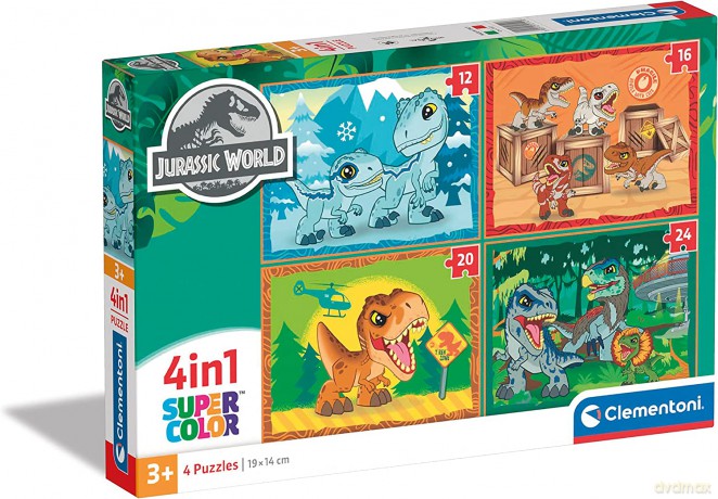 CLEMENTONI 4w1 Super Kolor Jurrasic World [PUZZLE]