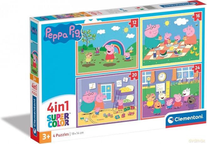 CLEMENTONI 4w1 Super Kolor Peppa Pig [PUZZLE]