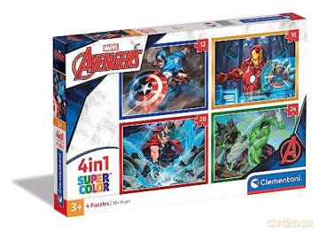 CLEMENTONI 4w1 Super Kolor The Avengers [PUZZLE]