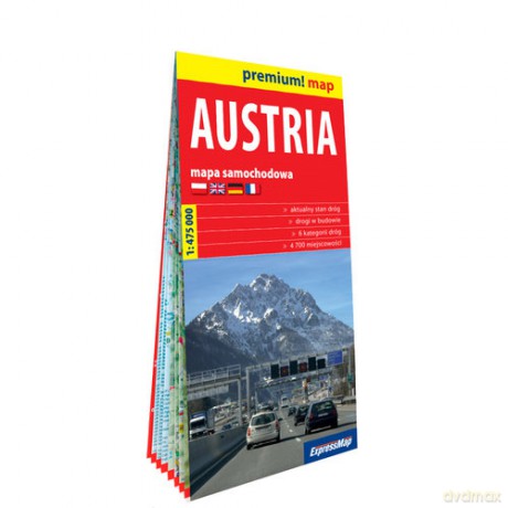 Austria mapa samochodowa w kartonowej oprawie; 1:475 000