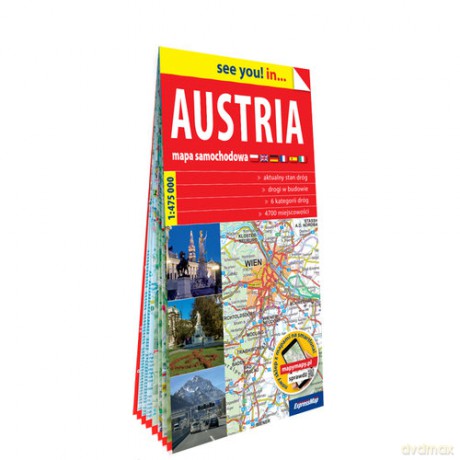 Austria papierowa mapa samochodowa; 1:475 000