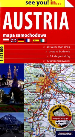 Austria papierowa mapa samochodowa; 1:475 000