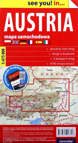 Austria papierowa mapa samochodowa; 1:475 000