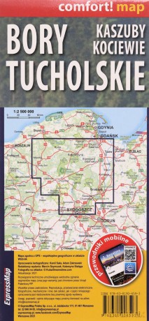 Bory Tucholskie, Kaszuby, Kociewie laminowana mapa turystyczna 1:150 000