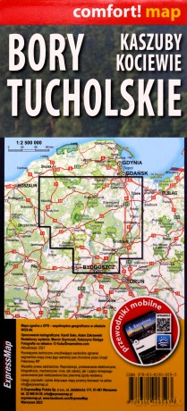 Bory Tucholskie, Kaszuby, Kociewie laminowana mapa turystyczna 1:150 000