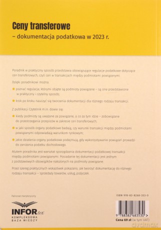 Ceny transferowe Dokumentacja podatkowa w 2023 r. - Mariusz Makowski [KSIĄŻKA]