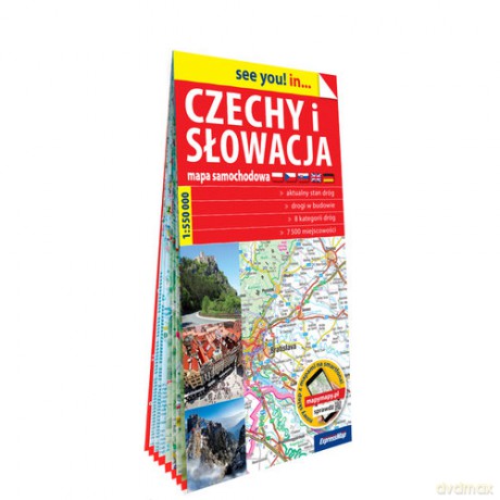 Czechy i Słowacja; papierowa mapa samochodowa 1:550 000