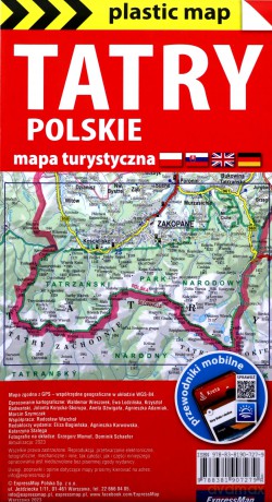 Tatry polskie foliowana mapa turystyczna 1:30 000