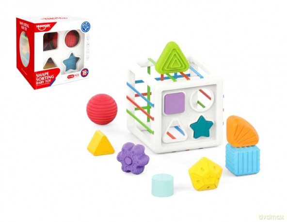 Zabawka dla malucha kostka sorter z gumkami