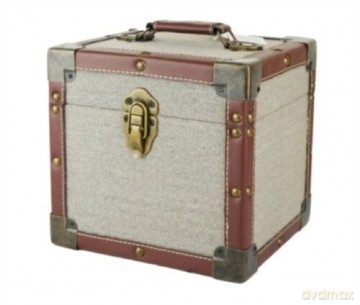 Grey Fabric: 7 Inch 50 Record Storage Carry Case Grey Fabric