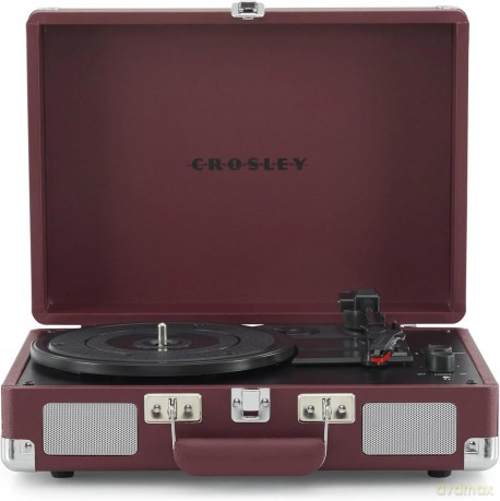 Crosley: Cruiser Plus Deluxe Portable Turntable (Burgundy)- Now With Bluetooth Out