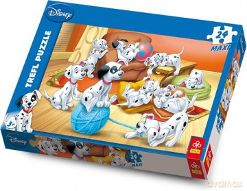 TREFL 24 Maxi 101 Dalmatyńczyków - Kłębuszek Wełny (Disney) 14099 [PUZZLE]