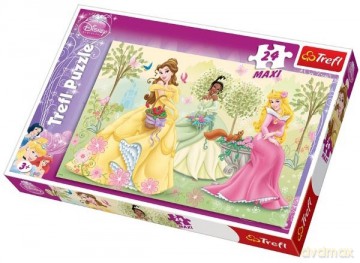 TREFL 24 Maxi Księżniczki - Przy fontannie (Disney) 14135 el. [PUZZLE]