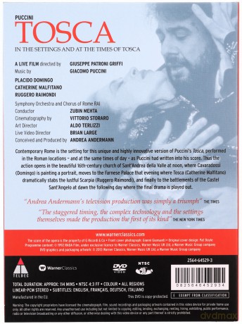 Domingo/Malfitano/Raimondi: Puccini/Tosca [DVD]