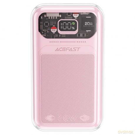 Acefast powerbank 20000mAh Sparkling Series szybkie ładowanie 30W różowy (M2)