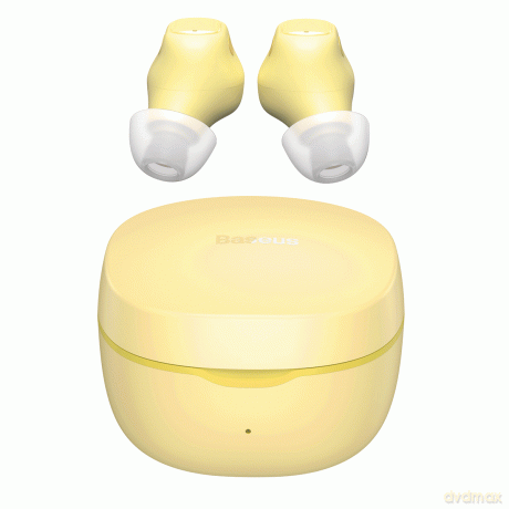 Baseus Encok WM01 TWS bezprzewodowe dokanałowe słuchawki Bluetooth 5.3 żółty Upgraded Version (NGTW240011)