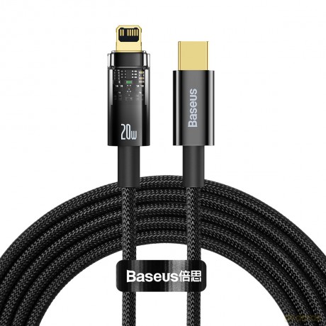 Baseus Explorer Series kabel przewód USB Typ C - Lightning 20W 2m czarny (CATS000101)