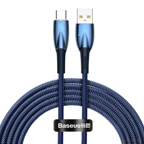Baseus Glimmer Series kabel do szybkiego ładowania USB-A - USB-C 100W 480Mb/s 2m niebieski