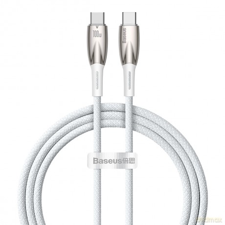 Baseus Glimmer Series kabel do szybkiego ładowania USB-C 480Mb/s PD 100W 1m biały