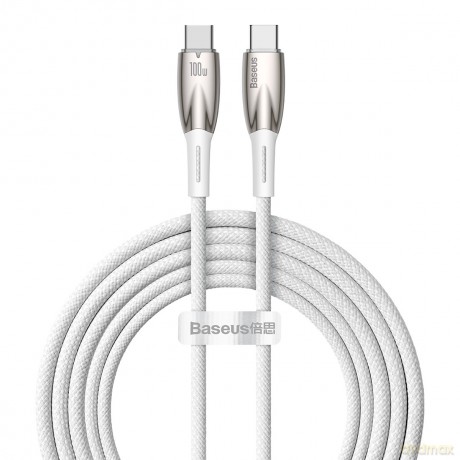 Baseus Glimmer Series kabel do szybkiego ładowania USB-C 480Mb/s PD 100W 2m biały