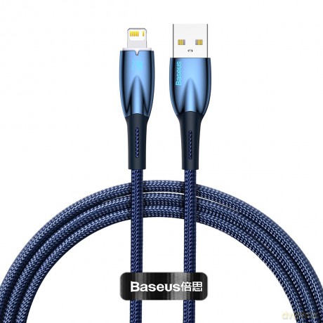 Baseus Glimmer Series kabel USB-A - Lightning 2.4A 480Mb/s 1m niebieski