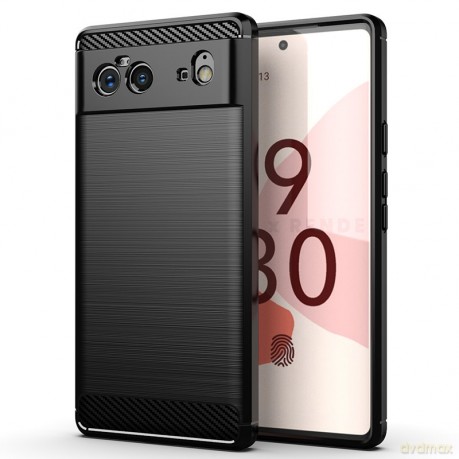 Carbon Case elastyczne etui pokrowiec Google Pixel 6 czarny