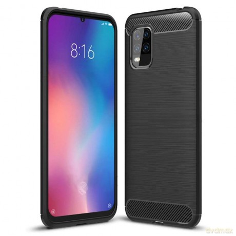 Carbon Case elastyczne etui pokrowiec Xiaomi Mi 10 Lite czarny