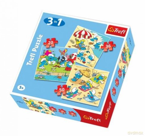 TREFL 20+30+50 MIX Smerfy - Smerfne Harce 34092 [PUZZLE]