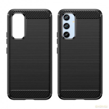 Carbon Case etui do Samsung Galaxy A54 5G elastyczny silikonowy karbonowy pokrowiec niebieskie