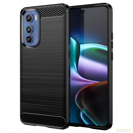 Carbon Case etui Motorola Edge 30 elastyczny silikonowy karbonowy pokrowiec czarne