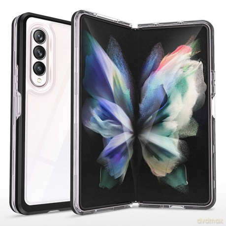 Clear 3in1 etui Samsung Galaxy Z Fold 4 silikonowy pokrowiec z ramką czarne
