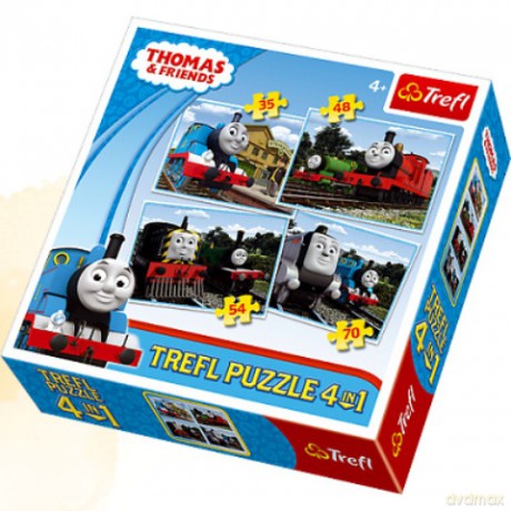 TREFL 4w1 MIX Tomek i przyjaciele 34101 [PUZZLE]