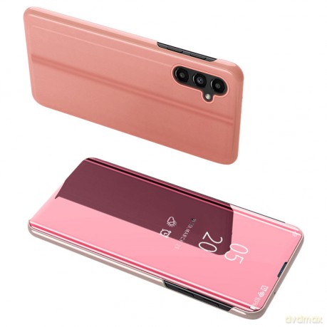 Clear View Case etui do Samsung Galaxy A14 pokrowiec z klapką różowe