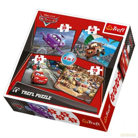 TREFL 4w1 MIX Auta 2 (Disney) 34107 [PUZZLE]