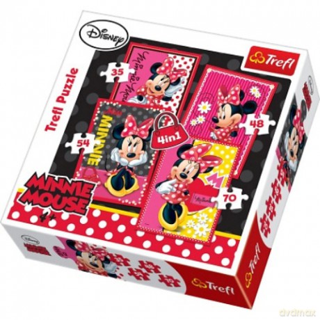 TREFL 4w1 MIX Myszka Minnie - Piękna Minnie (Disney) 34119 [PUZZLE]