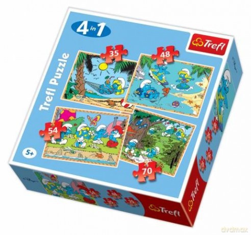 TREFL 4w1 MIX Smerfy - Relaks 34093 [PUZZLE]