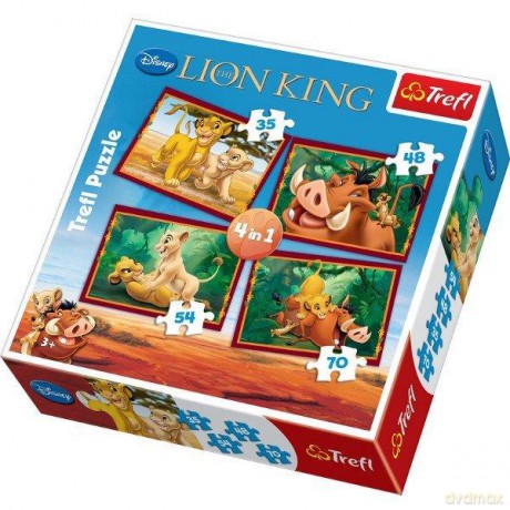 TREFL 4w1 MIX Król Lew - Wesołe igraszki (Disney) 34099 [PUZZLE]