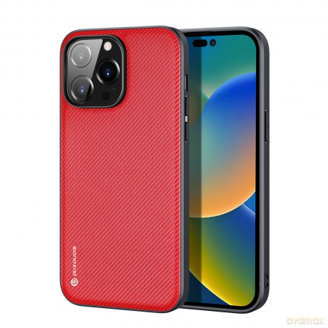 Dux Ducis Fino etui pokrowiec pokryty nylonowym materiałem iPhone 14 Pro Max czerwony