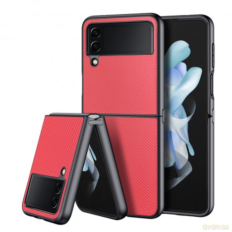 Dux Ducis Fino etui pokrowiec pokryty nylonowym materiałem Samsung Galaxy Z Flip4 czerwony