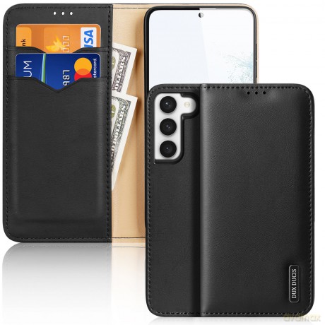 Dux Ducis Hivo etui Samsung Galaxy S23 pokrowiec z klapką portfel podstawka blokada RFID czarne