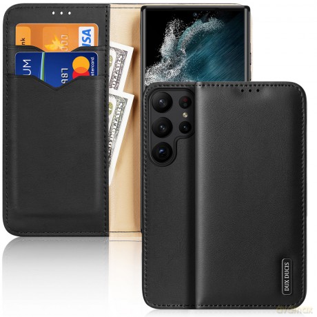 Dux Ducis Hivo etui Samsung Galaxy S23 Ultra pokrowiec z klapką portfel podstawka blokada RFID czarne