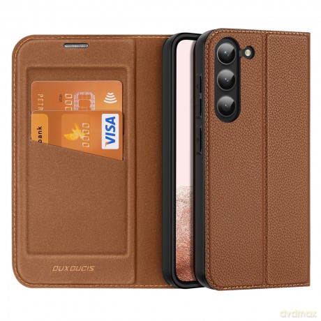 Dux Ducis Skin X2 etui Samsung Galaxy S23+ pokrowiec z klapką portfel podstawka brązowe