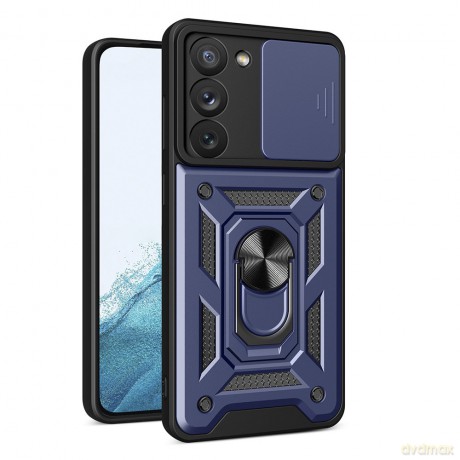 Hybrid Armor Camshield etui do Samsung Galaxy S23 pancerny pokrowiec z osłoną na aparat niebieskie