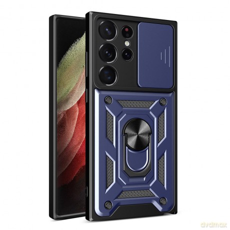 Hybrid Armor Camshield etui do Samsung Galaxy S23 Ultra pancerny pokrowiec z osłoną na aparat niebieskie