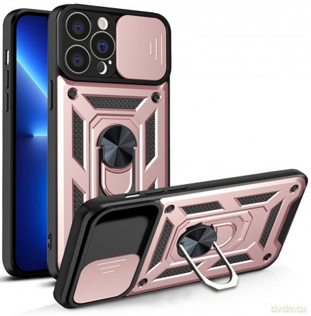 Hybrid Armor Camshield etui iPhone 13 Pro Max pancerny pokrowiec z osłoną na aparat różowe