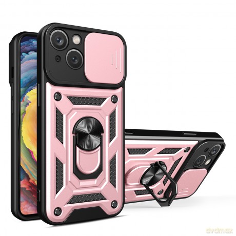 Hybrid Armor Camshield etui iPhone 14 pancerny pokrowiec z osłoną na aparat różowe