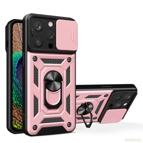 Hybrid Armor Camshield etui iPhone 14 Pro pancerny pokrowiec z osłoną na aparat różowe