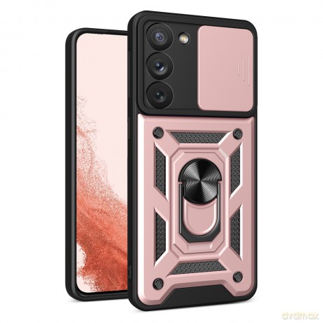 Hybrid Armor Camshield etui Samsung Galaxy S23+ pancerny pokrowiec z osłoną na aparat różowe