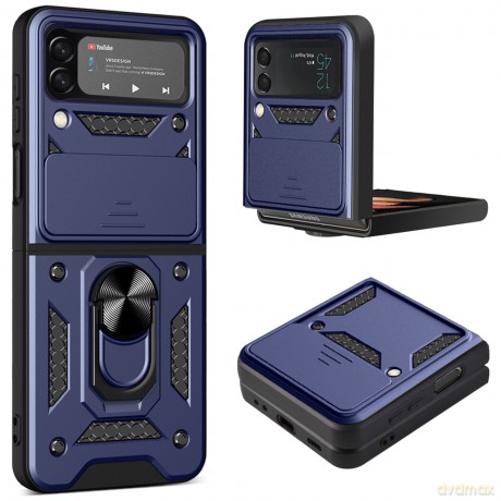 Hybrid Armor Camshield etui Samsung Galaxy Z Flip 3 pancerny pokrowiec z osłoną na aparat niebieskie