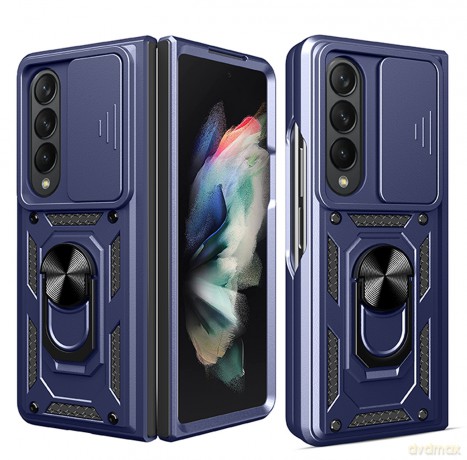 Hybrid Armor Camshield etui Samsung Galaxy Z Fold 4 pancerny pokrowiec z osłoną na aparat niebieskie